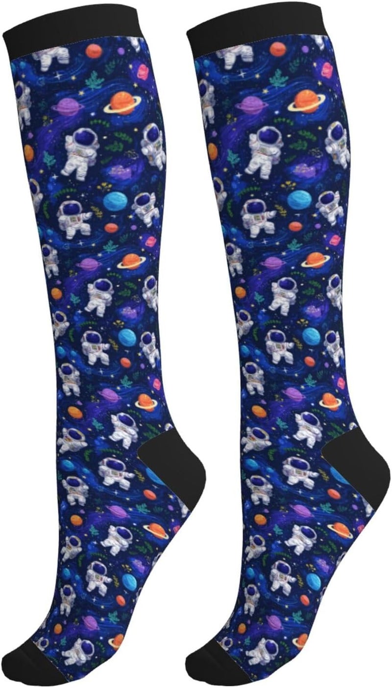 thmnj Compression Socks Knee High Support Socks for Women Men Circulation Stockings for Athletic Running Cycling Flying - Image 1